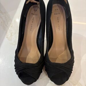 New Look Elegant Black Peep Toe Heels
